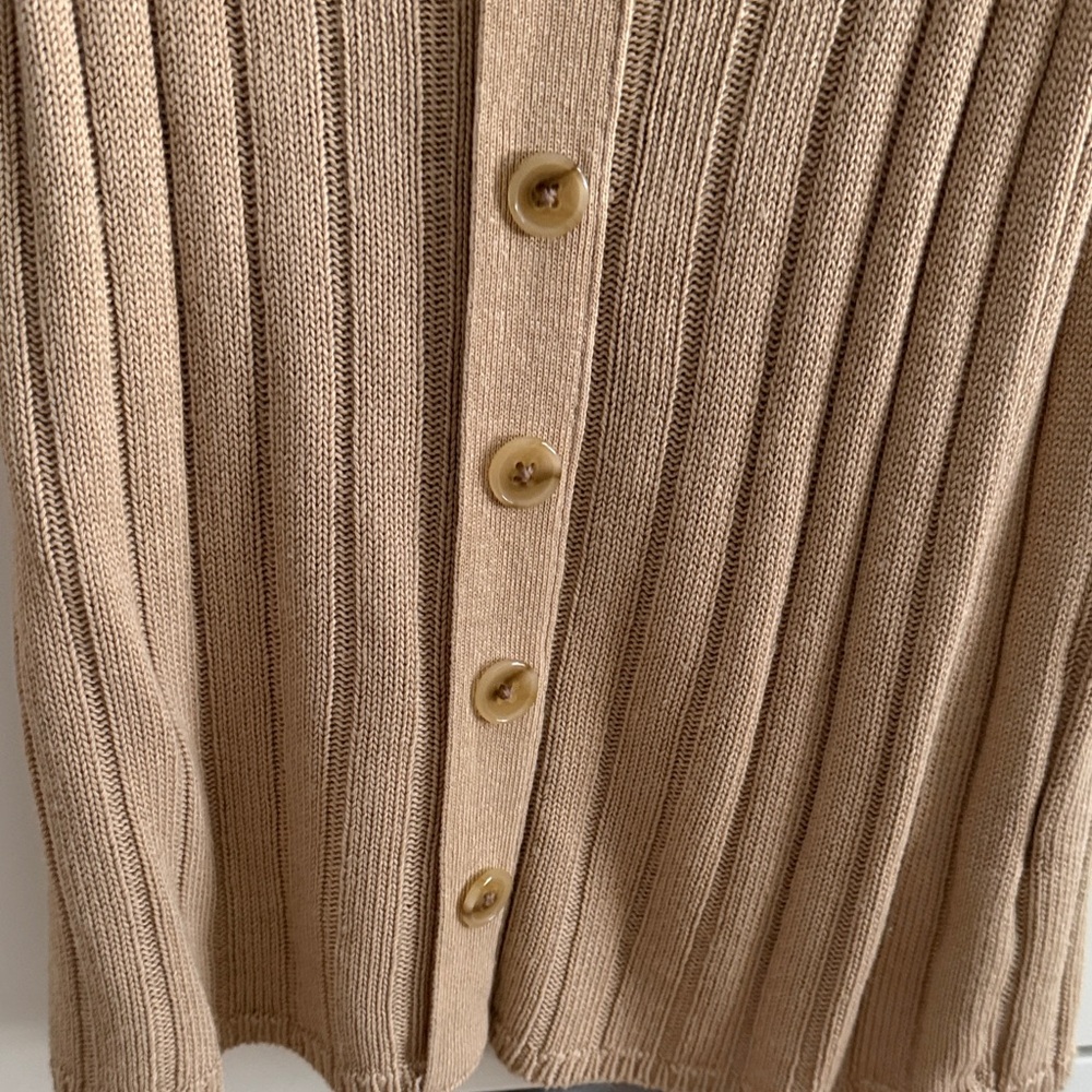 Tan Ribbed Women's Tank Top - Picture 2 of 3